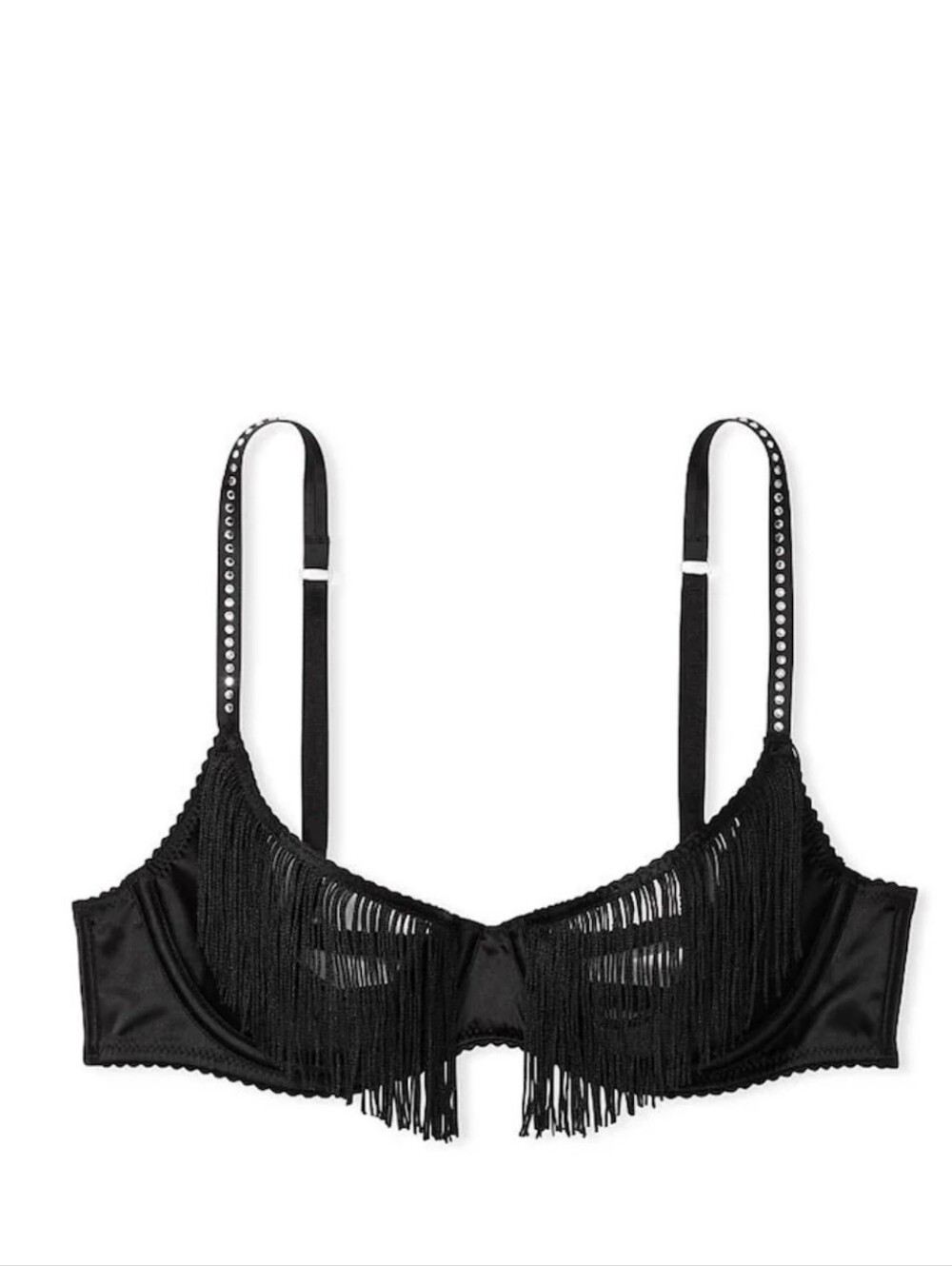 Victoria's secret very sexy fringe open quarter cup shine strap bra MEDIUM